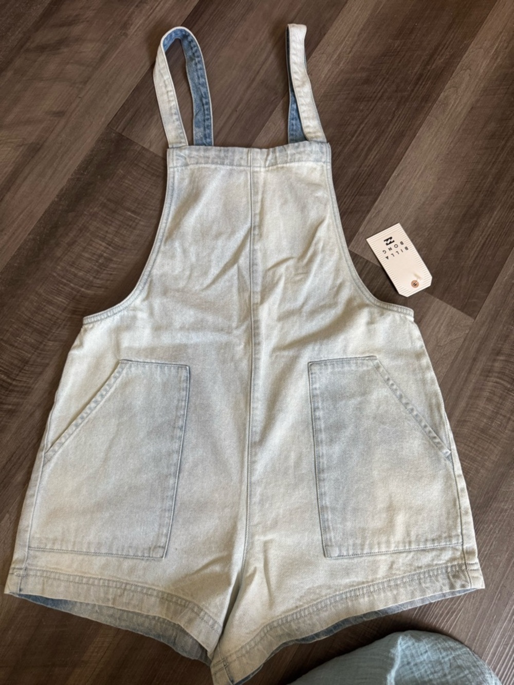 Billabong Light Blue Denim Short Overalls